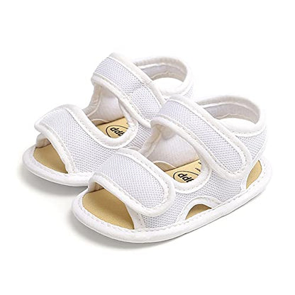 Sawimlgy Baby Girls Boys Sandals Summer Flowers Shoe Rubber Sole PU Leather Mesh Infant Toddler First Walkers Princess Dress Outdoor Shoes