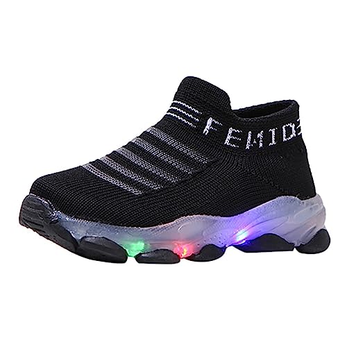 Toddler Light Up Sock Shoes Kids Boys Girls Mesh Flashing Breathable Sneakers Soft Sport Walking Running Shoes