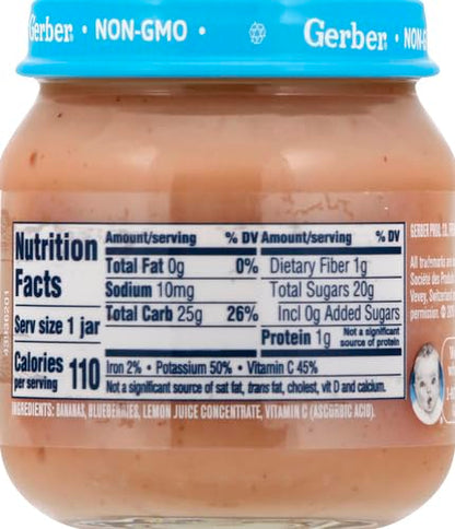 Gerber Stage 2 Baby Food, Organic Apple Spinach with Kale Jar, Fruit & Veggie Puree, Vitamin C, Non-GMO, Baby Food Puree Jars Glass