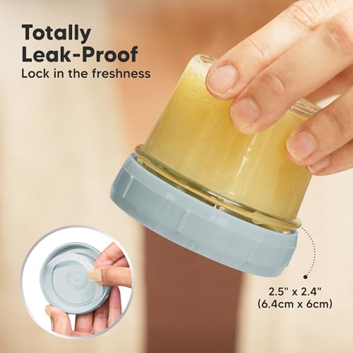 KeaBabies 4pk 8oz & 4pk 4oz Glass Baby Food Containers with Lids - Leak-Proof,Microwavable Small Glass Jars,Baby Purees & Toddler Snack Storage Containers,BPA-Free,Dishwasher & Freezer Safe(Musk Dusk)