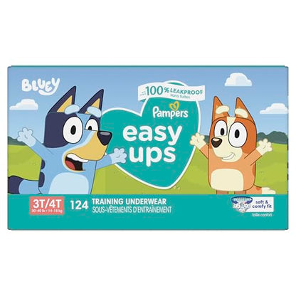 Pampers Training Pants - Easy Ups Boys & Girls Bluey - Size 4T-5T, 104 Count, Children's Potty Underwear (Packaging May Vary)