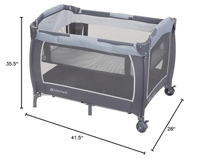 Baby Trend Lil’ Snooze™ Deluxe III Nursery Center® Playard for Twins, Cozy Grey
