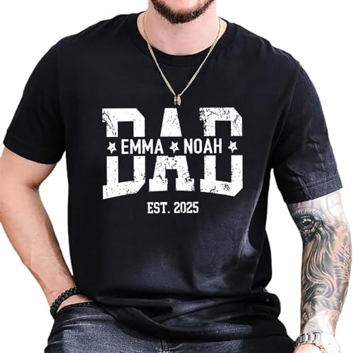 Custom Dad Shirt with Kids Names, Personalized Grandpa T-Shirt, Fathers Day Shirts, New Dad Shirt, Gift for Grandpa