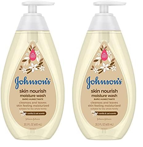 Johnson's Skin Nourishing Moisture Baby Body Wash With Vanilla & Oat Scents, Hypoallergenic & Tear Free Baby Bath Wash, Paraben-, Dye-, Sulfate & Phthalate-Free, 20.3 fl. oz