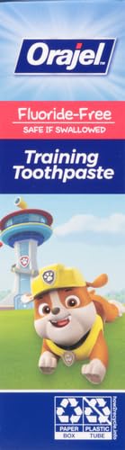 Orajel Kids Paw Patrol Fluoride-Free Training Toothpaste, Natural Fruity Fun Flavor, #1 Pediatrician Recommended , 1.5oz Tube