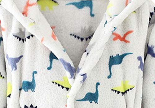 Toddlers Kids Hooded Robe Boys Girls Soft Flannel Bathrobes Pajamas Plush Robe