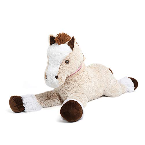 Tezituor Giant Stuffed Animal, 4ft Large Brown Pony Plush Toy, 47 inch Horse Plush Pillow Gift for Boys Girls