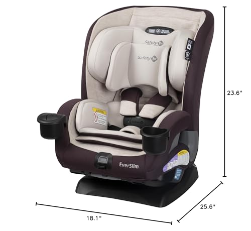 Safety 1st Everslim DLX Slim Convertible Car Seat– A 4-in-1 Convertible Child Safety Car Seats; Baby Car Seats for 5-100 lbs, Dunes Edge