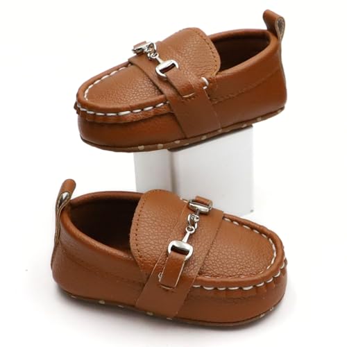 First Walking Shoes for Baby Boys Delightful Solid Color Slip-On Loafers, Lightweight, Non-Slip Flat