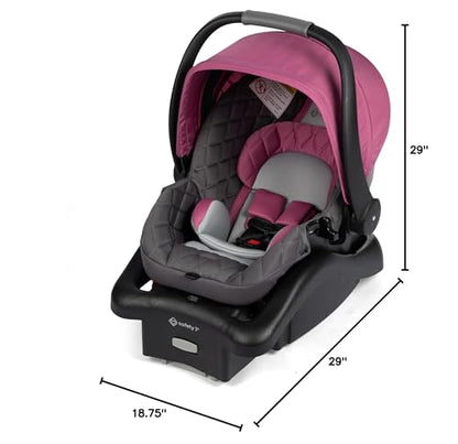 Safety 1ˢᵗ® onBoard™ Insta-Latch™ DLX Infant Car Seat with Base, Baby Car Seat for 4-30 lbs., Rear Facing Car Seat, Beach Rose