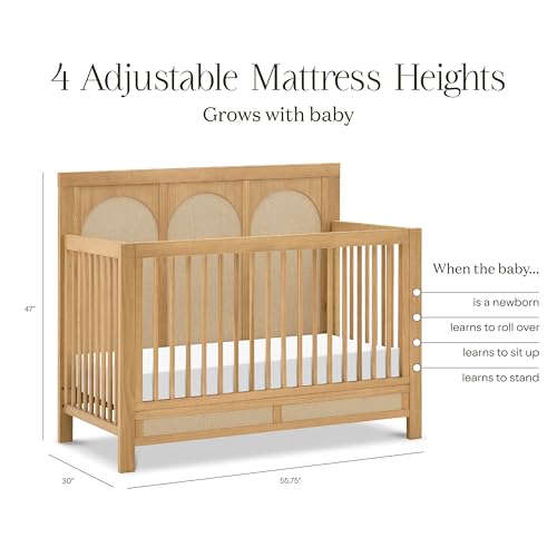 Namesake Eloise 4-in-1 Convertible Crib in French Sage Performance Sand Eco-Weave, GREENGUARD Gold Certified