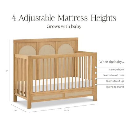 Namesake Eloise 4-in-1 Convertible Crib in French Sage Performance Sand Eco-Weave, GREENGUARD Gold Certified