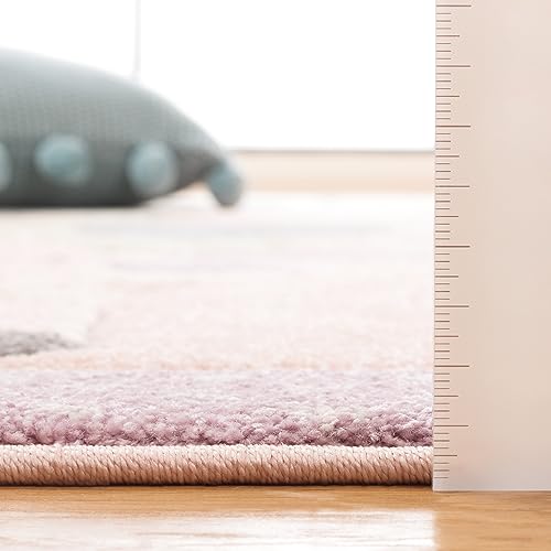 SAFAVIEH Carousel Kids Collection Accent Rug - 4' x 6', Ivory, Animal Design, Non-Shedding & Easy Care, Ideal for High Traffic Areas for Boys & Girls in Playroom, Nursery, Bedroom (CRK120A)