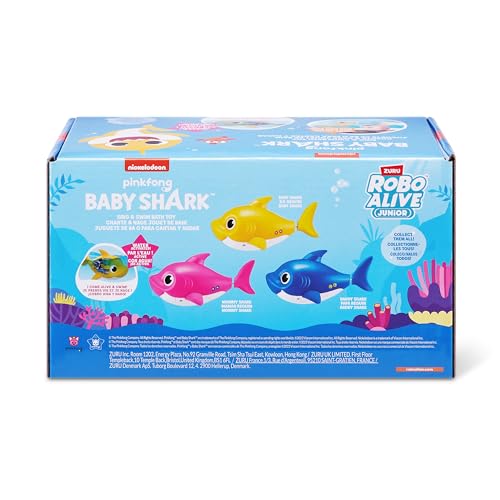 Robo Alive Junior Baby Shark New Silicon Fins Version Singing and Swimming Baby Shark (Yellow) by ZURU
