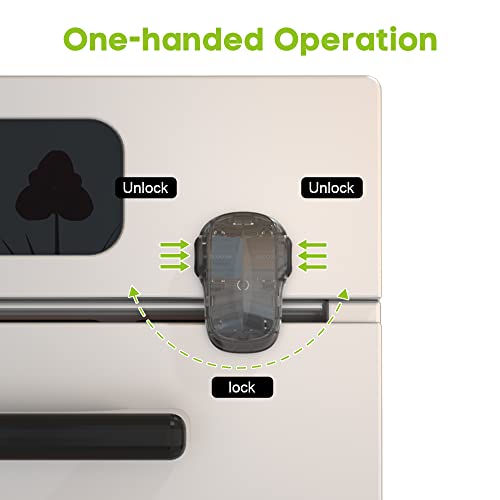 SAFELON 1 Pcs Baby Safety Oven Door Lock, Double Button Oven Lock for Kitchen Safety (Black)
