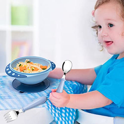 Toddler Utensils, Toddler Forks and Spoons,Stainless Steel Baby Utensils Baby Silverware Set with Storage Box for Safe Dining (3 Set with Case)