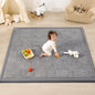 1.3" Thick Baby Play Mat,Ultra Soft Elasti-Foam 50×50 Playpen Mat for Tummy Time,Water-Repellent Coral Fleece Nursery Rug for Infants,Toddlers,Kids,Non-Slip Safe for Crawling(Light Grey)