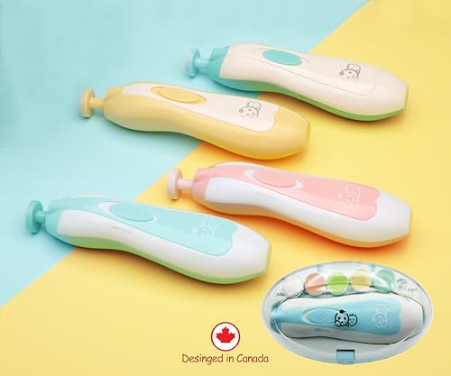 Baby Nail Trimmer 21 in 1, Usage Labeled Case & 13 Extra Replacement Tools, Royal Angels Baby Electric Nail File, Baby Nail Care, Nail Clipper Newborn Toddler Toes & Fingernails Nail Kit (Blue)