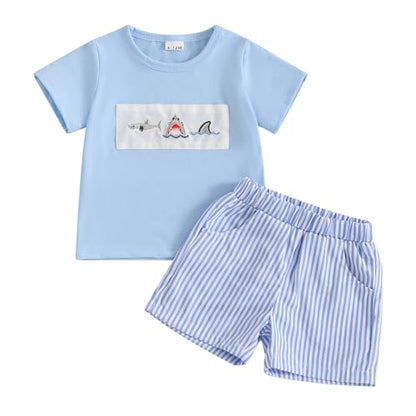 Toddler Baby Boy Summer Clothes Funny Pattren Letter Short Sleeve T Shirt with Shorts 2 Peices Outfits