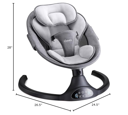 LAREX Baby Swing Infant Swing Electric Toddler Baby Rocker Portable for Newborn Boy Girl, 5 Sway Speeds with Remote Control, 10 Preset Melodies and Bluetooth, 0-6 Months Max 20 Lbs (Pink)