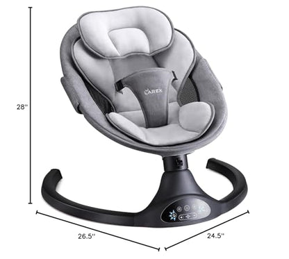 LAREX Baby Swing Infant Swing Electric Toddler Baby Rocker Portable for Newborn Boy Girl, 5 Sway Speeds with Remote Control, 10 Preset Melodies and Bluetooth, 0-6 Months Max 20 Lbs (Pink)