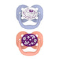 Dr. Brown's Advantage Glow-in-the-Dark Baby Pacifier, Fully Symmetrical Soother with Soft Silicone Bulb, Lavender Love-Coral Ocean, 0-6m, BPA Free, 4 Pack