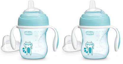 Chicco Transition Sippy Cup with Silicone Spout and Spill-Free Lid 7oz.| Calibration Markings | Removable Handles | Top-Rack Dishwasher Safe | Easy to Hold with Ergonomic Indents | Pink| 4+ Months