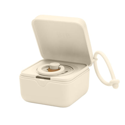BIBS Pacifier Box with Loop for Storing & Carrying Soothers | 100% BPA Free Material | Designed & Made in Denmark | Vanilla