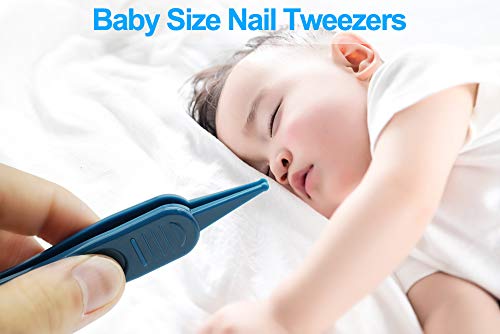 Socub Baby Nail Kit, Baby Nail Clipper, Scissor, Nail File, Tweezer, 4-in-1 Baby Grooming Kit Set for Newborn, Infant, Toddler, Blue
