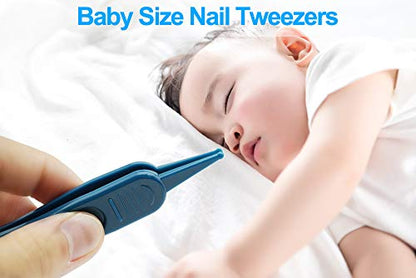 Socub Baby Nail Kit, Baby Nail Clipper, Scissor, Nail File, Tweezer, 4-in-1 Baby Grooming Kit Set for Newborn, Infant, Toddler, Blue