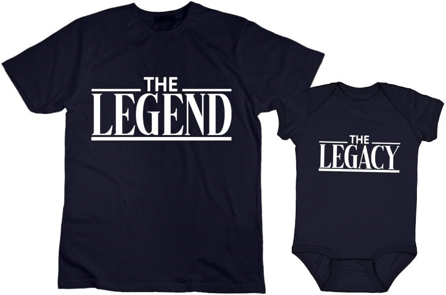 The Legend The Legacy - Personalized Dad & Baby Matching Outfits - Son & Daughter Shirts - First Time Dad & Baby Matching Set