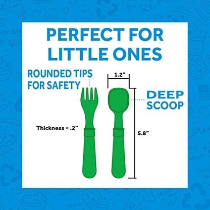 Re-Play Toddler Forks and Spoons Set - 4x4 Utensils Set for Kids - Dishwasher and Microwave Safe - Made in USA - Pack of 8-5.8" x 1.2" x 0.2" - Princess