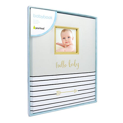 Pearhead Hello Baby First 5 Years Memory Book, Baby Girl Keepsake for New and Expectant Parents, Pregnancy And Milestone Journal, Pink