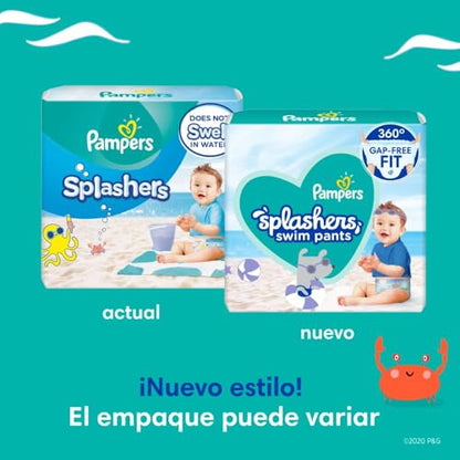 Pampers Swim Diapers - Splashers - Size 2-3, 20 Count, Gap-Free Disposable Baby Swimming Pants