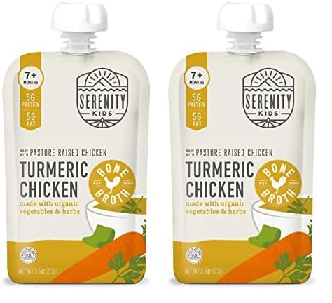 Serenity Kids 7+ Months Bone Broth Puree Made With Organic Veggies - Clean Label Project Purity Award Certified - 3.5 Ounce BPA-Free Pouch - Grass Fed Beef Pot Roast - 12 Count - Baby Food Pouch