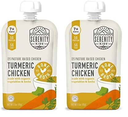 Serenity Kids 7+ Months Bone Broth Puree Made With Organic Veggies - Clean Label Project Purity Award Certified - 3.5 Ounce BPA-Free Pouch - Grass Fed Beef Pot Roast - 12 Count - Baby Food Pouch