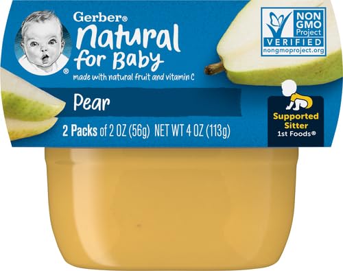 Gerber 1st Foods Baby Food Banana Puree, Natural & Non-GMO, 2 Ounce Tubs, 2-Pack (Pack of 8)