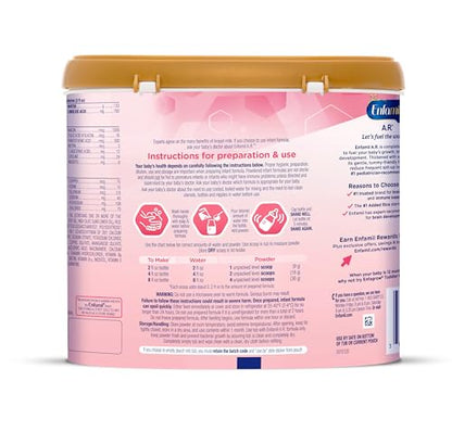 Enfamil A.R. Baby Formula, Added Rice Starch Formula to Reduce Reflux & Spit-Up, DHA for Brain Development, Probiotics to Support Digestive & Immune Health, Baby Milk, 19.5 Oz