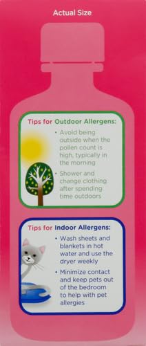 Benadryl Children's Dye-Free Allergy Relief Liquid + 12.5 mg Diphenhydramine HCl, Antihistamine Allergy Medicine for Kids Helps Relieve Runny Nose & Sneezing, Bubble Gum Flavor, 8 fl. oz