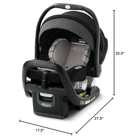 Graco SnugRide SnugFit Infant Car Seat with Simply Safe Adjust Harness System, Baby Car Seat with Anti Rebound Bar, Gotham