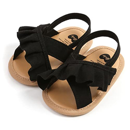 myppgg Baby Boys Girls Summer Sandals Non-Slip Soft Sole Infant Slippers Cotton Crib Shoes for Toddler First Walkers