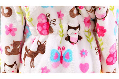 YOLIA Boys Girls Robes Kids Hooded Sleepwear Soft Fleece Bathrobes Cute Housecoat Gowns