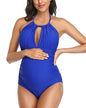 EastElegant Maternity Swimsuits One Piece V-Neck Pregnancy Swimwear Halter Maternity Bikini