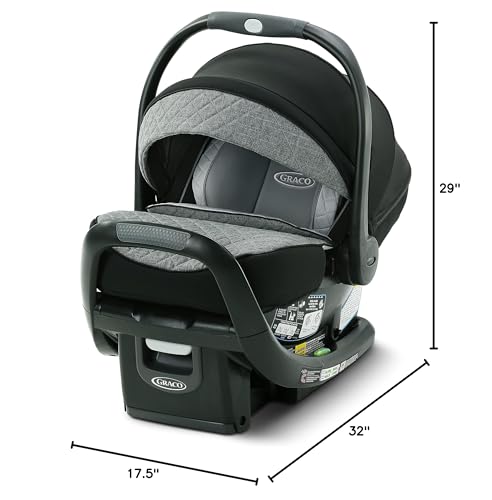 Graco SnugRide SnugFit Infant Car Seat with Simply Safe Adjust Harness System, Baby Car Seat with Anti Rebound Bar, Gotham