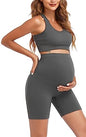 Women's Maternity 2 Piece Outfit Set - Bra & Shorts for Pregnancy - Yoga workout Lounge Wear Sets