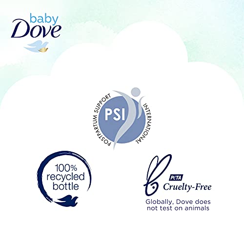 Baby Dove Sensitive Skin Care Baby Wash Fragrance Free Moisture For Baby Bath Time Fragrance Free and Hypoallergenic, Washes Away Bacteria 34 oz (Pack of 1)