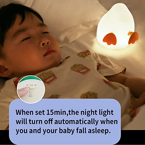 Cute Dinosaur Night Light, Brightness Adjustable Baby Bedside Night Lamp USB Recharging, Nursery Room Decor Kids Toddlers Night Light, Dinosaur Gifts for Birthday, Christmas, Green