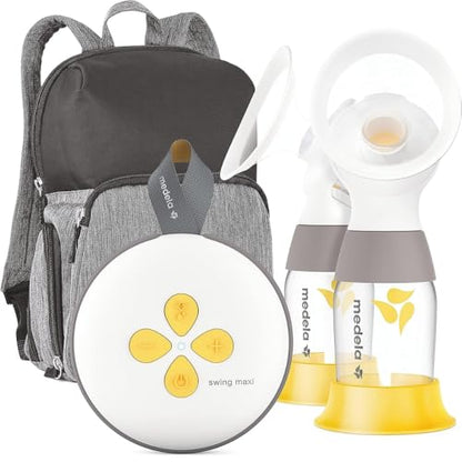Medela Swing Maxi Pump Your Way Deluxe Bundle with Wearable in-Bra Collection Cups and PersonalFit Flex Breast Shields