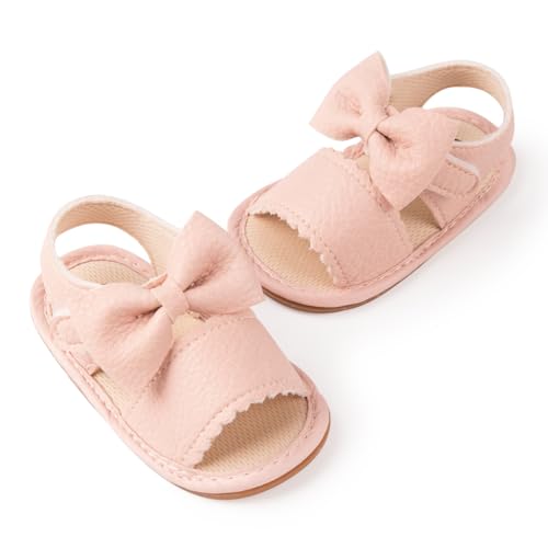 HsdsBebe Baby Girls Sandals Bohemia Flower Bow Soft Sole Toddler First Walkers Beach Summer Shoes