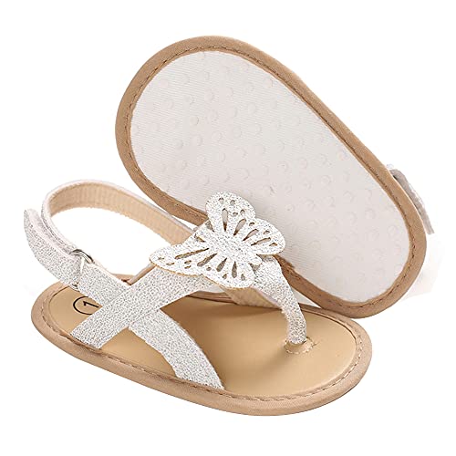 COSANKIM Infant Baby Girls Summer Sandals with Flower Soft Sole Newborn Toddler First Walker Crib Dress Shoes